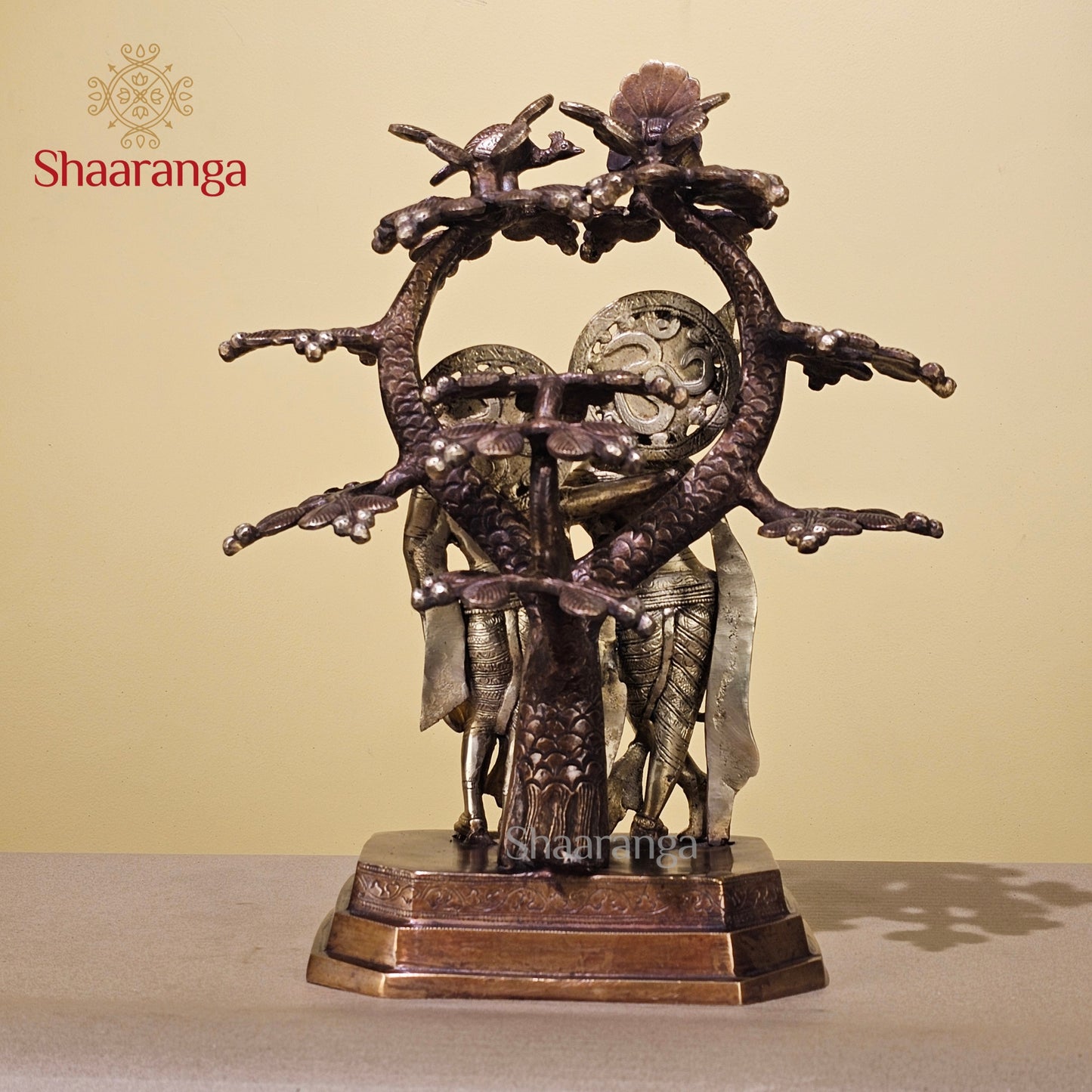 18.5 Inches Brass Radha Krishna Under Tree
