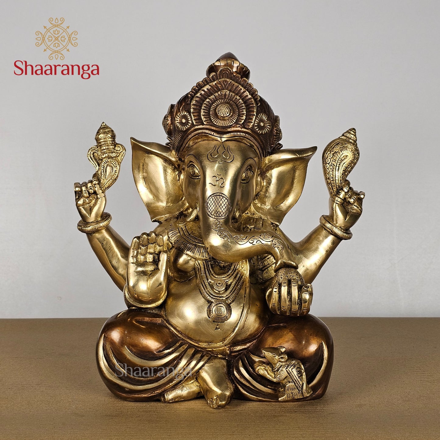 12 Inches Brass Appu Ganesha
