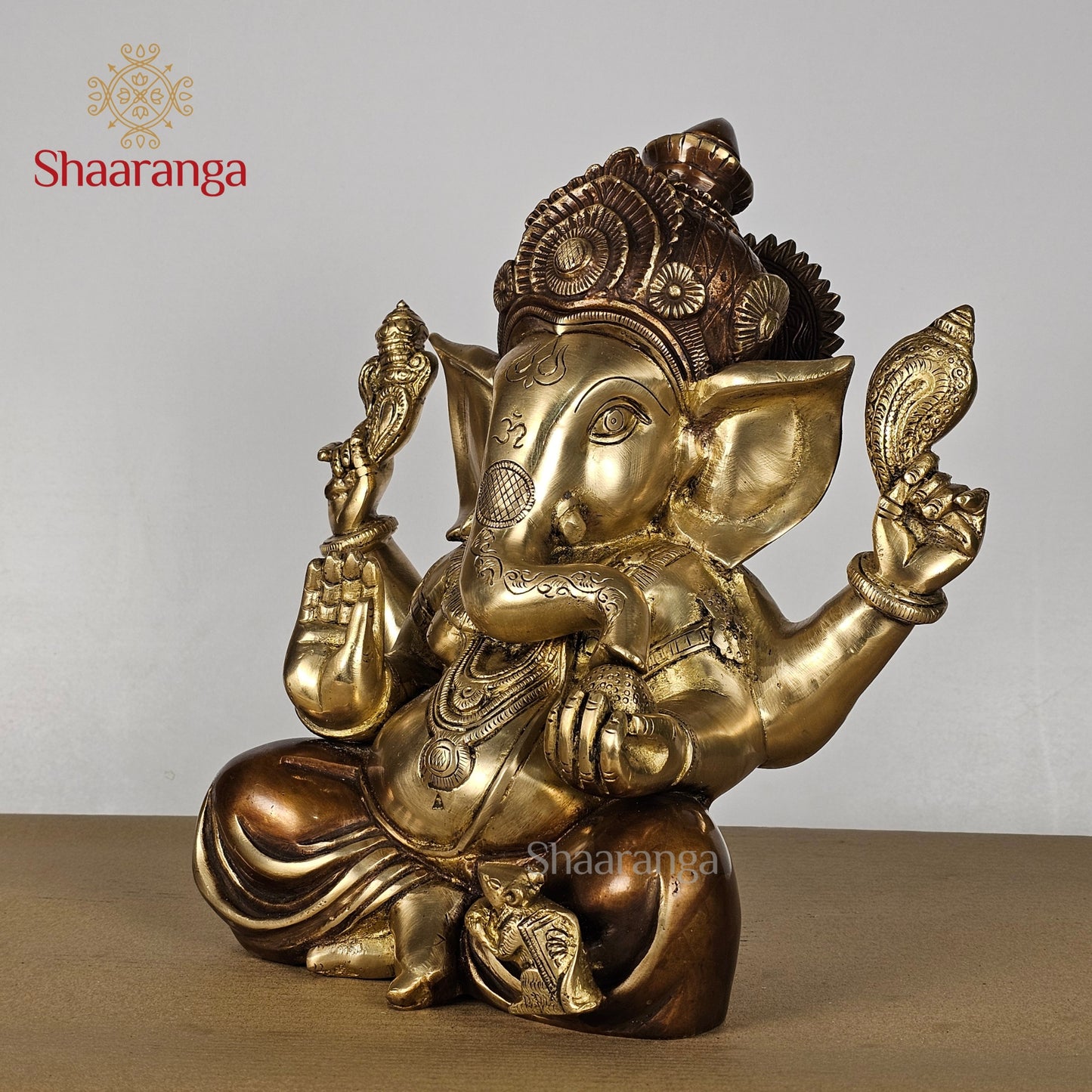 12 Inches Brass Appu Ganesha