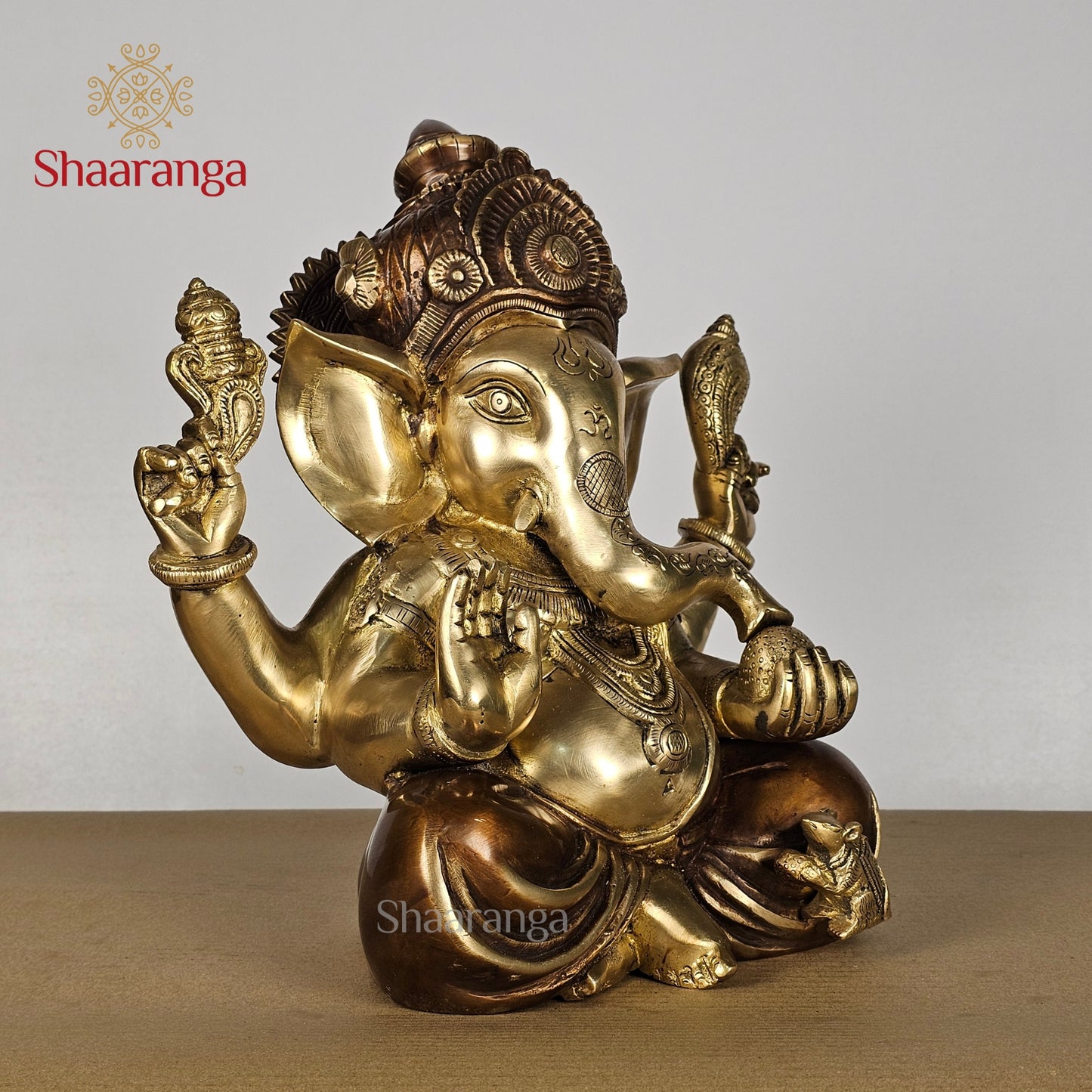 12 Inches Brass Appu Ganesha