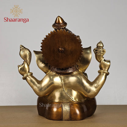 12 Inches Brass Appu Ganesha