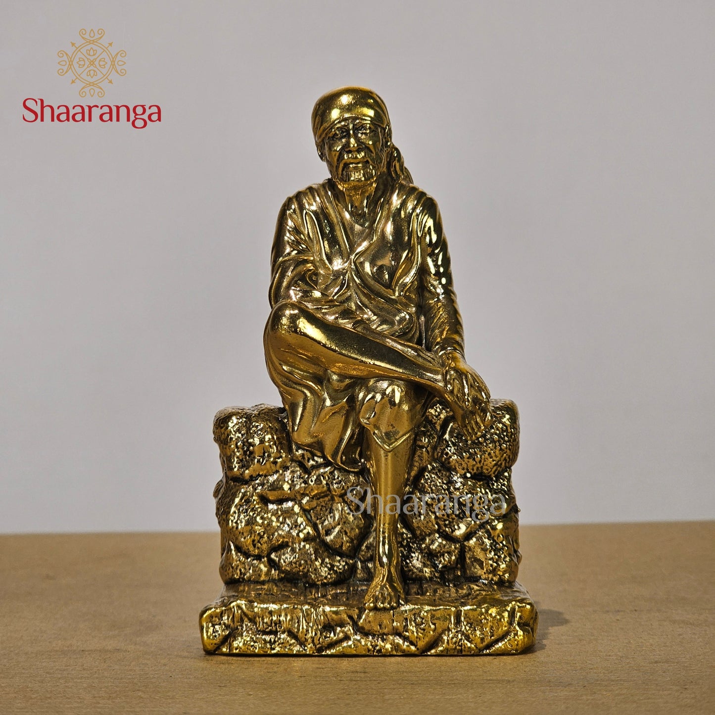 5 Inches Brass Sai Baba Sitting Idol