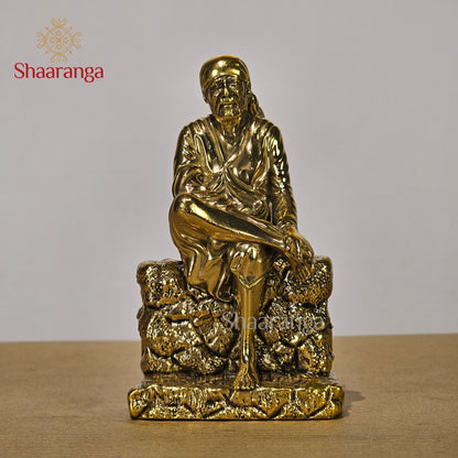 5 Inches Brass Sai Baba Sitting Idol