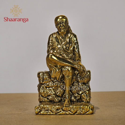 5 Inches Brass Sai Baba Sitting Idol