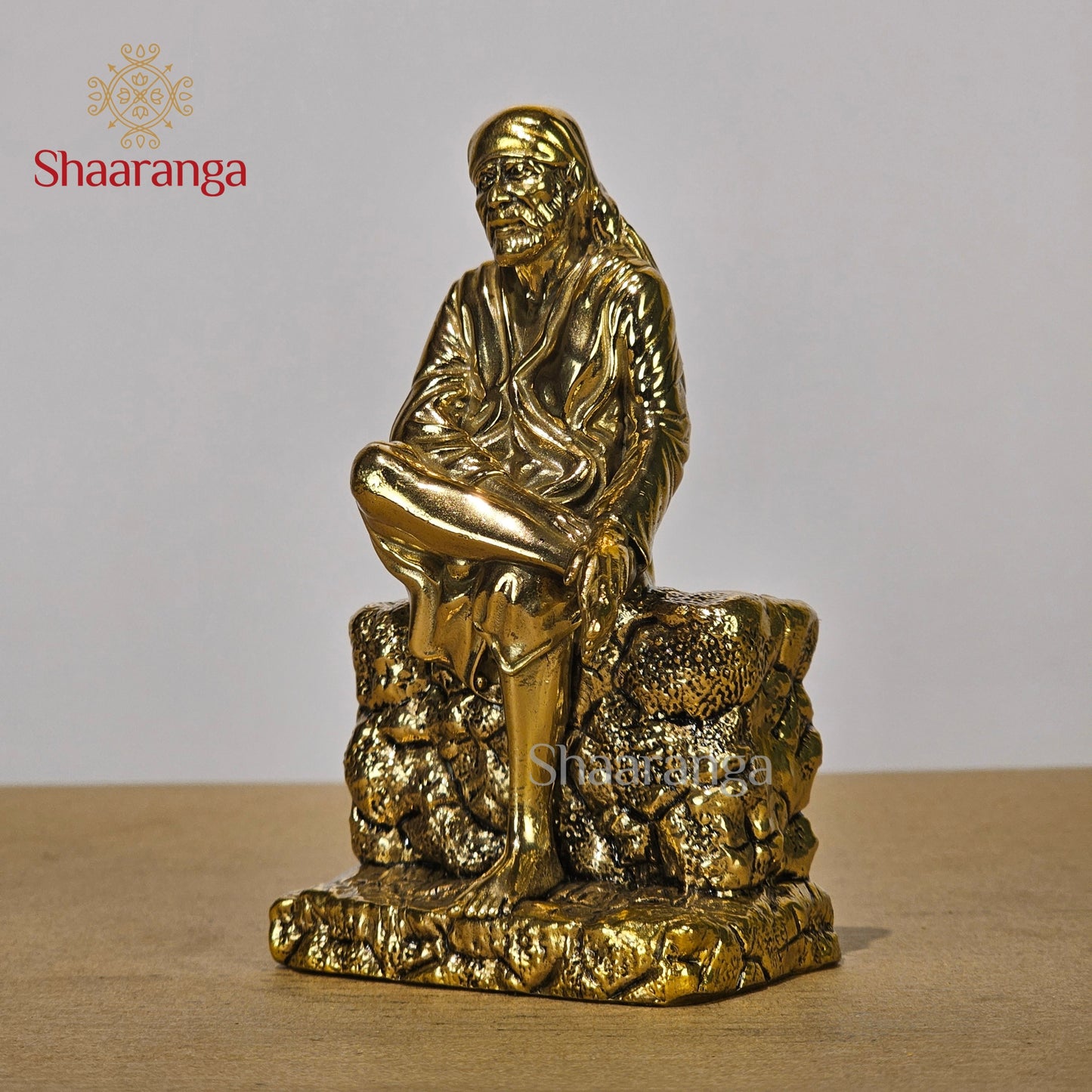 5 Inches Brass Sai Baba Sitting Idol