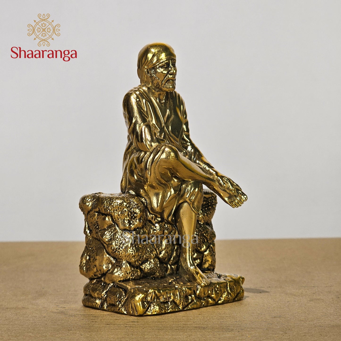 5 Inches Brass Sai Baba Sitting Idol