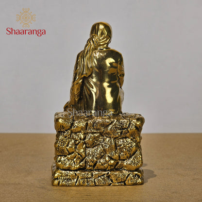 5 Inches Brass Sai Baba Sitting Idol