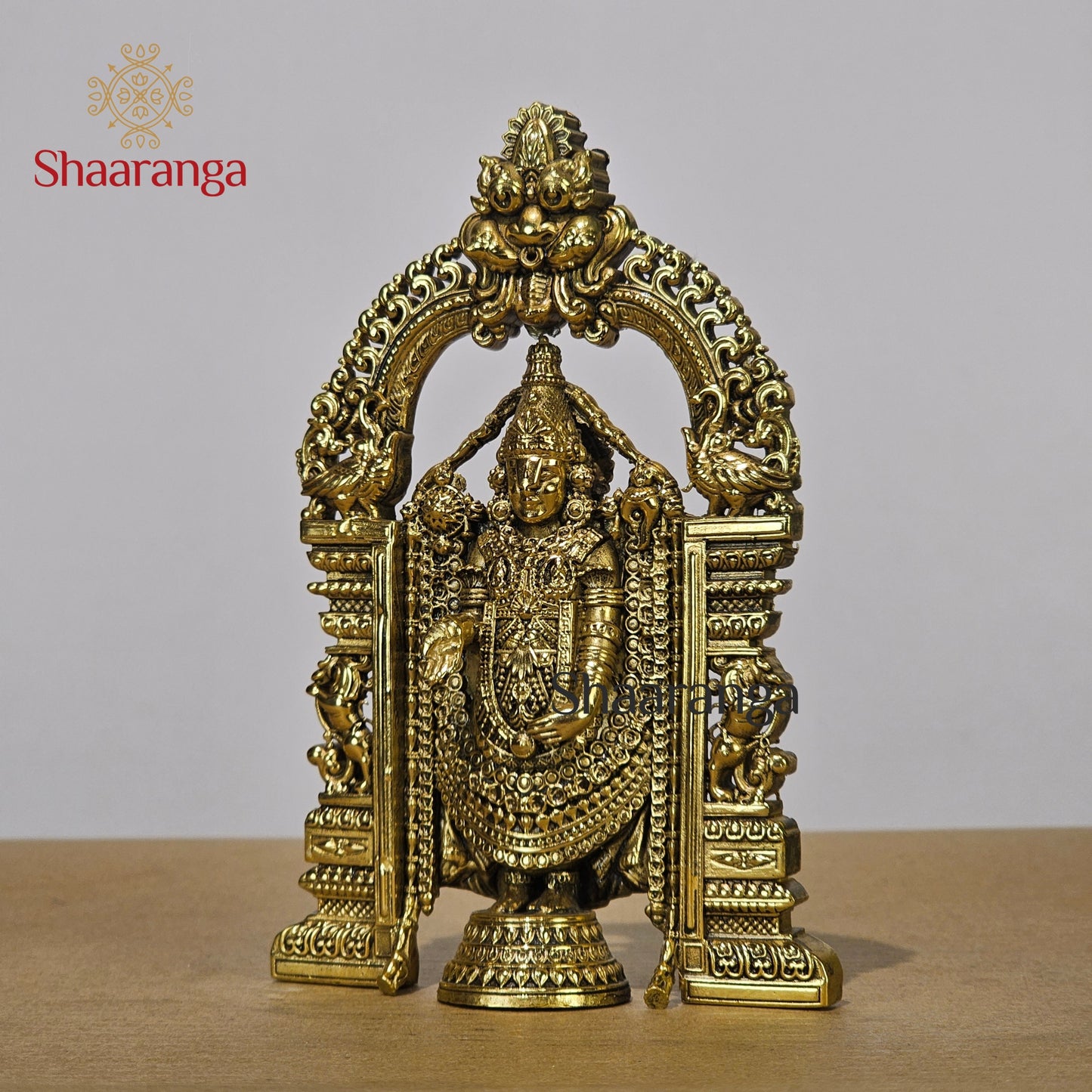 6 Inches Fine Brass Tirupati Balaji Idol - Premium Handcrafted Deity Statue