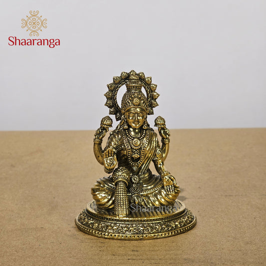 3.5 Inches Fine Brass Laxmi on Oval Base