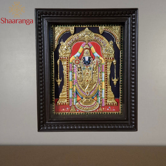 18x15 Inches Balaji Embosed Tanjore Painting with 22k Gold Work