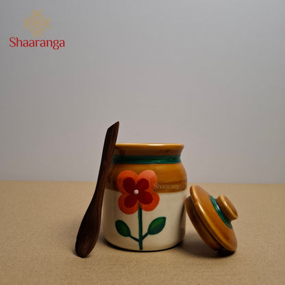 4 Inches Pickle Jar with Black Stand (Set of 4Pcs)