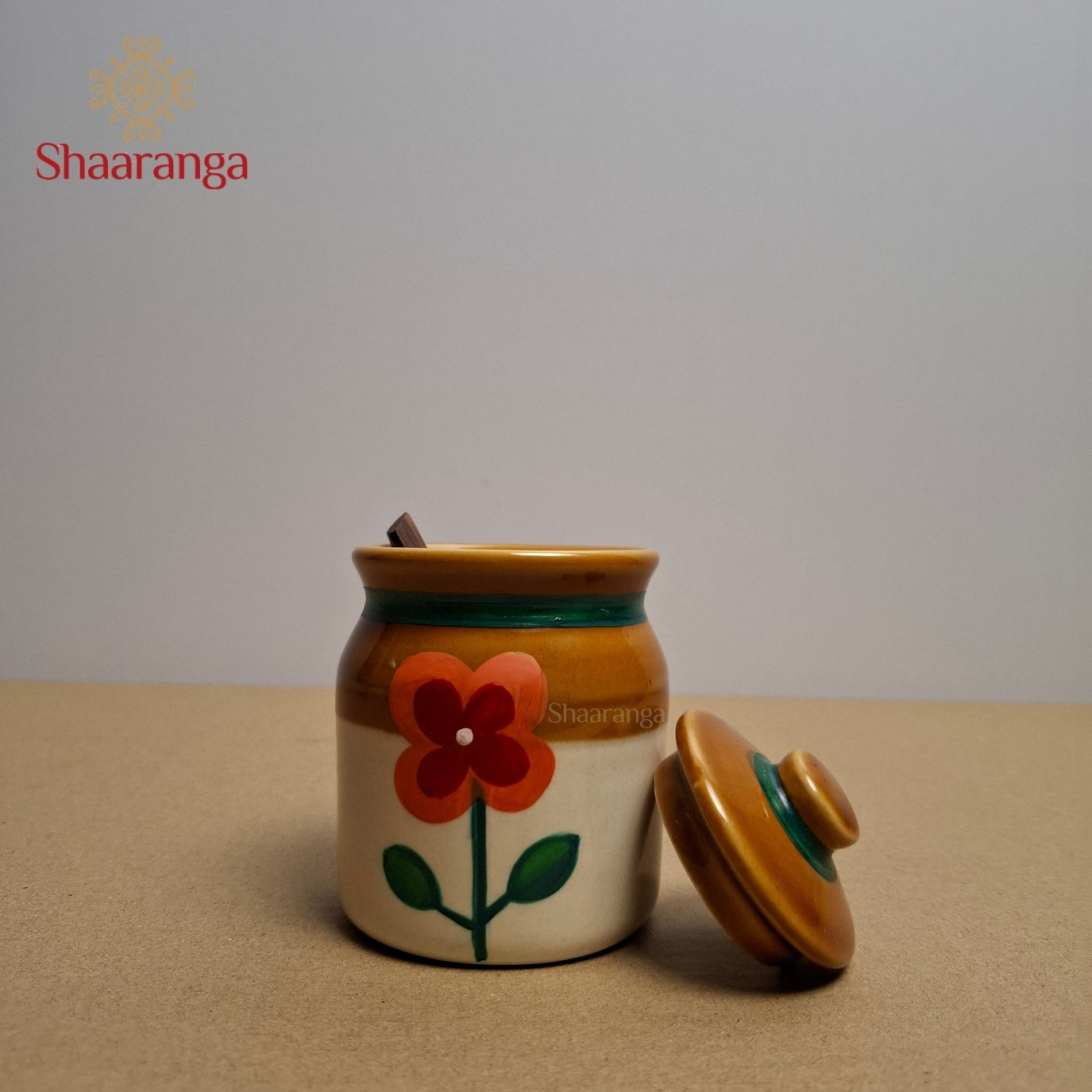 4 Inches Pickle Jar with Black Stand (Set of 4Pcs)