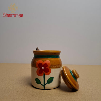 4 Inches Pickle Jar with Black Stand (Set of 4Pcs)