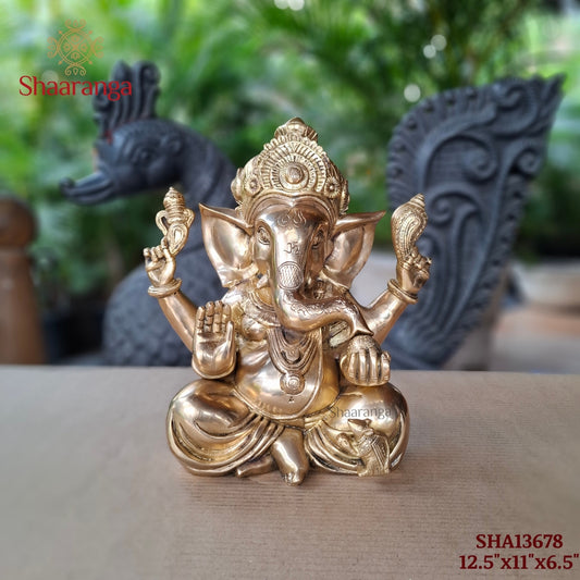 12.5 Brass Appu Ganesha
