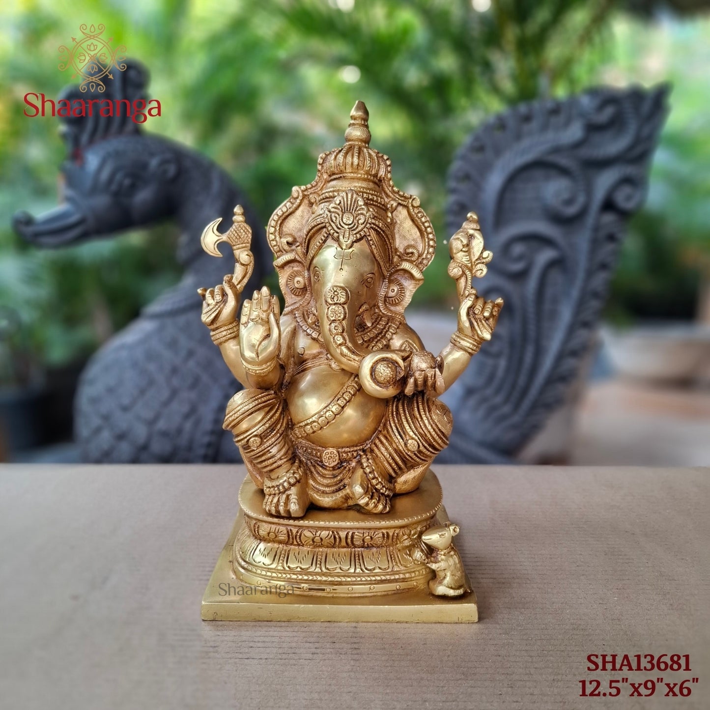 12.5 Brass Ganesha Sitting