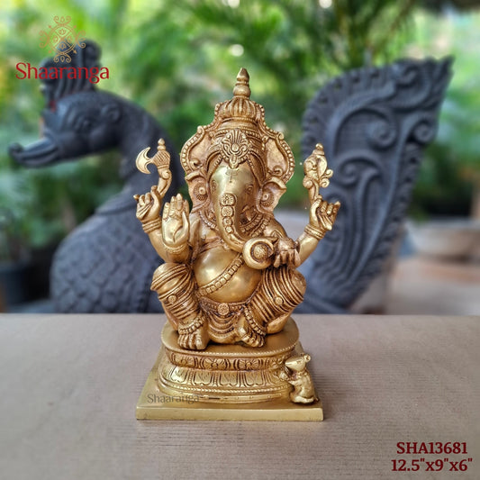 12.5 Brass Ganesha Sitting