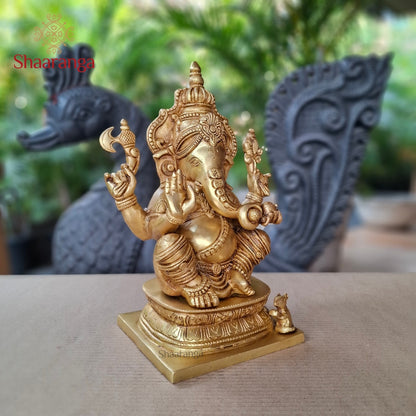 12.5 Brass Ganesha Sitting