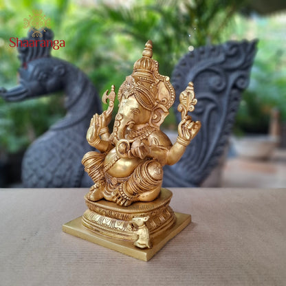 12.5 Brass Ganesha Sitting