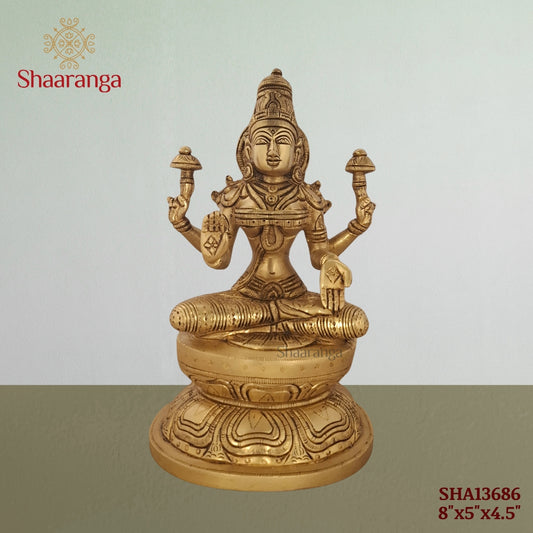 8 Inches Brass Laxmi Sitting