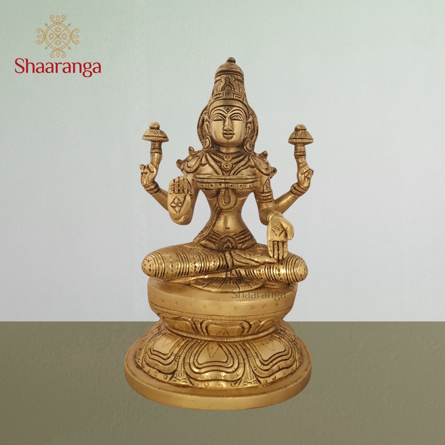 8 Inches Brass Laxmi Sitting