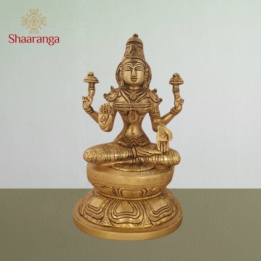 8 Inches Brass Laxmi Sitting
