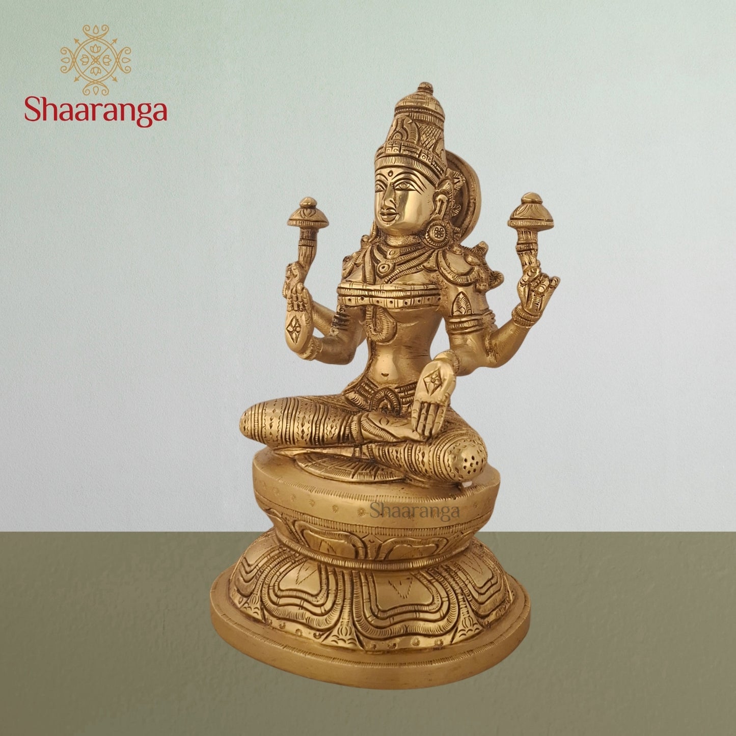 8 Inches Brass Laxmi Sitting