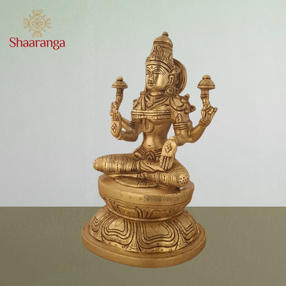 8 Inches Brass Laxmi Sitting