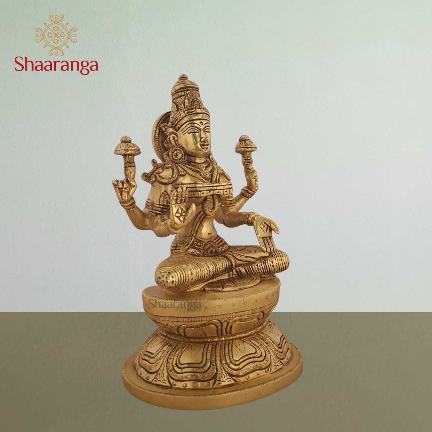8 Inches Brass Laxmi Sitting