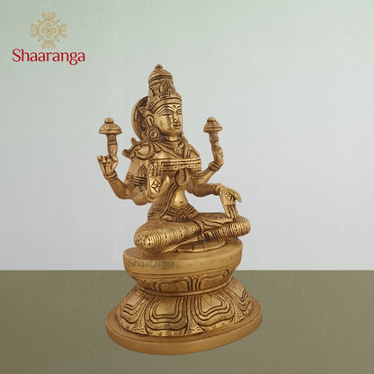 8 Inches Brass Laxmi Sitting