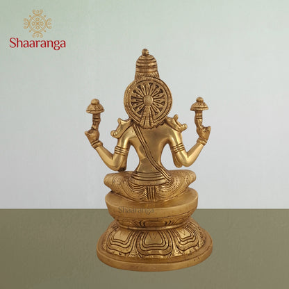 8 Inches Brass Laxmi Sitting