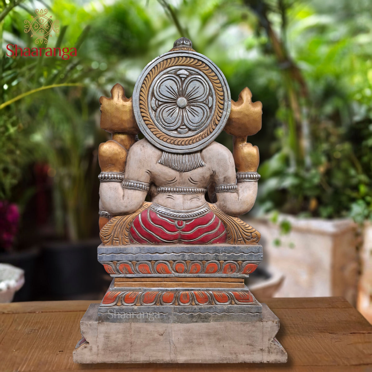 36 Inches Wooden Lakshmi Narasimha Swamy — Majestic Strength, Compassionate Grace