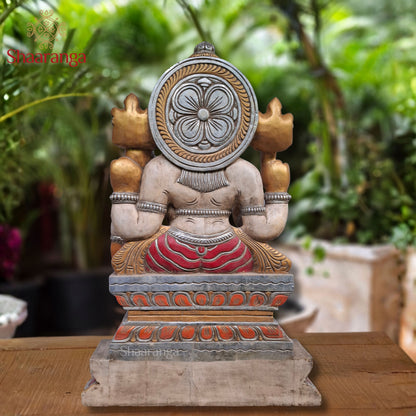 36 Inches Wooden Lakshmi Narasimha Swamy — Majestic Strength, Compassionate Grace