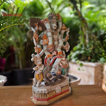 49 Inches Wooden Ten-Armed Dancing Shiva — Divine Rhythm, Extraordinary Craftsmanship
