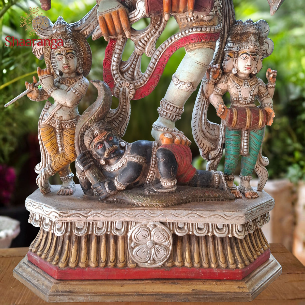 49 Inches Wooden Ten-Armed Dancing Shiva — Divine Rhythm, Extraordinary Craftsmanship