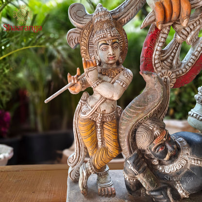 49 Inches Wooden Ten-Armed Dancing Shiva — Divine Rhythm, Extraordinary Craftsmanship