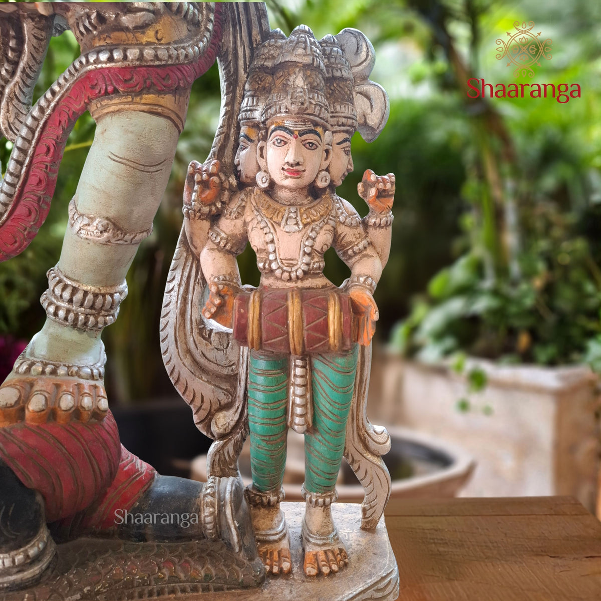49 Inches Wooden Ten-Armed Dancing Shiva — Divine Rhythm, Extraordinary Craftsmanship