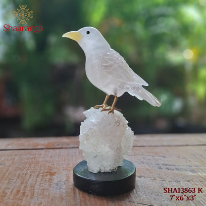 7 Inches Handcrafted Semi-Precious Stone Bird