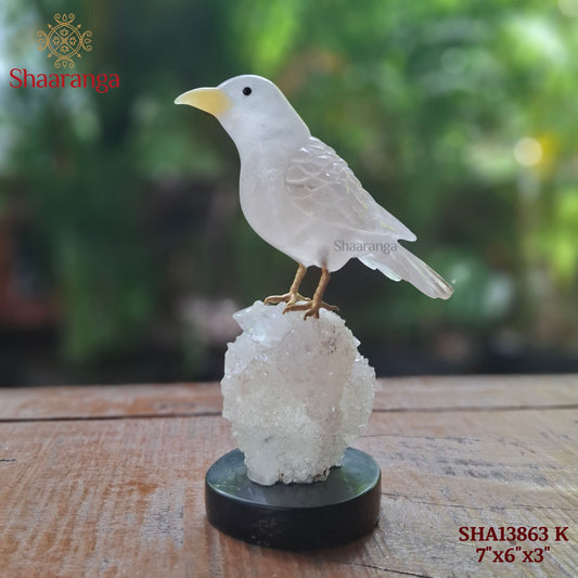 7 Inches Handcrafted Semi-Precious Stone Bird