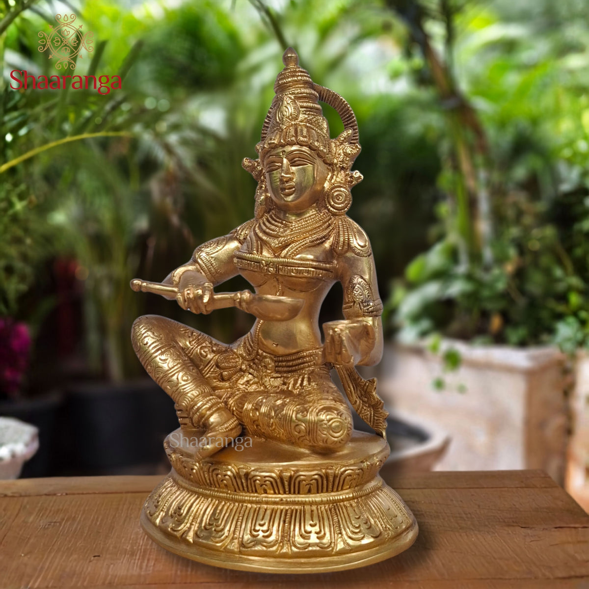 10-Inch Brass Annapurna Devi — The Blessing of Nourishment
