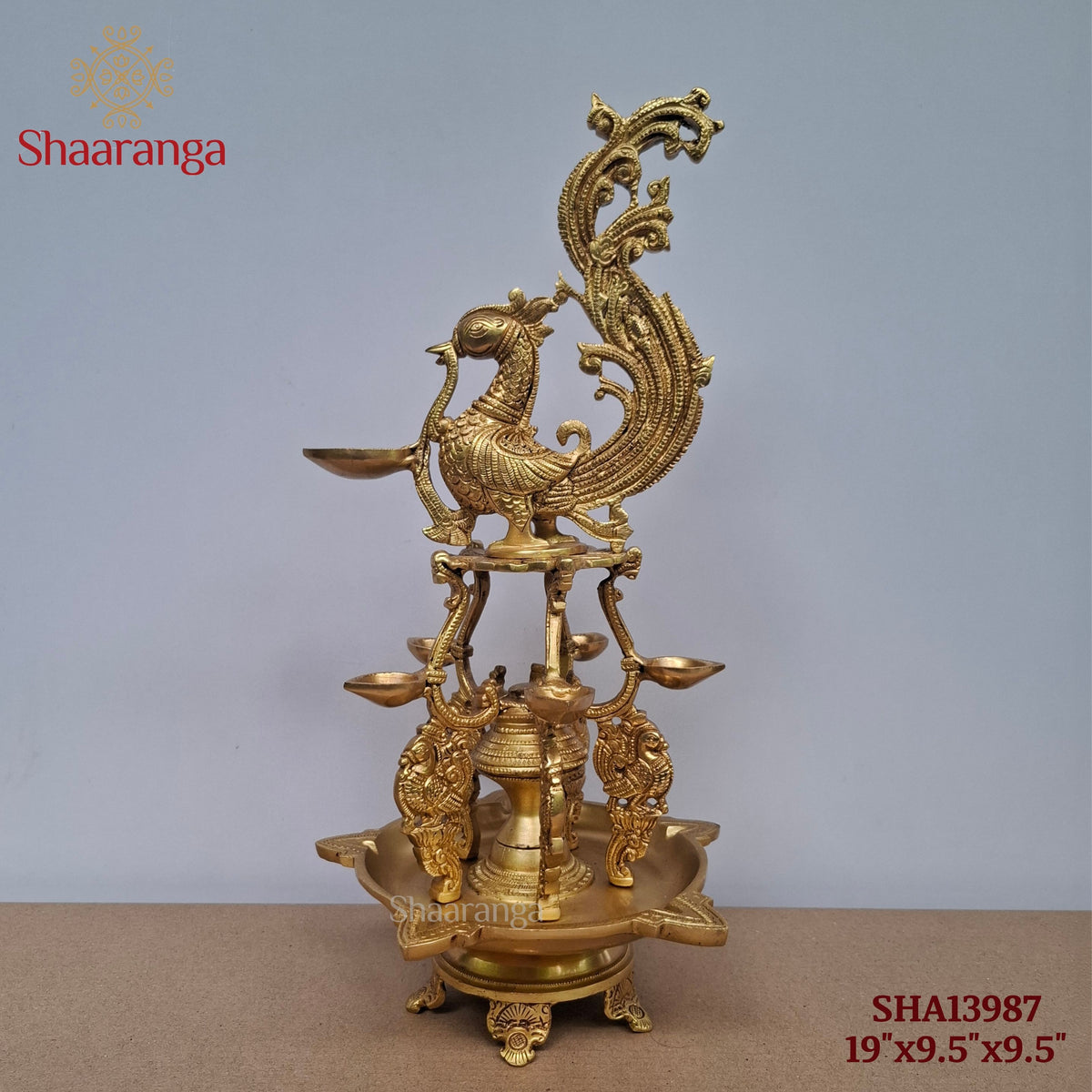 19 Inches Brass Annapakshi Swan Lamp
