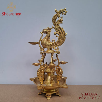 19 Inches Brass Annapakshi Swan Lamp