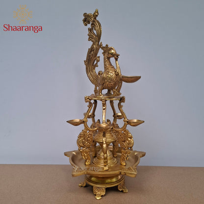 19 Inches Brass Annapakshi Swan Lamp