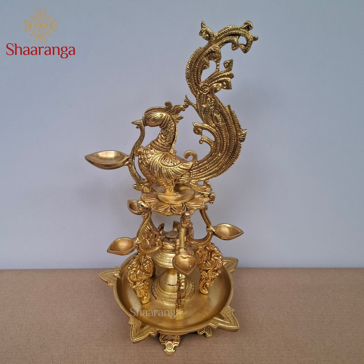 19 Inches Brass Annapakshi Swan Lamp