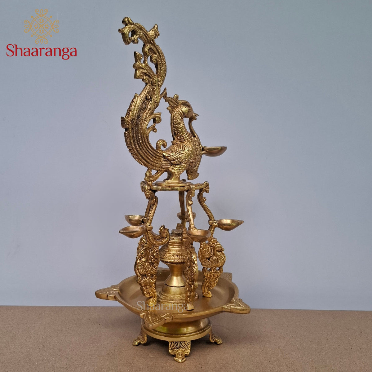 19 Inches Brass Annapakshi Swan Lamp