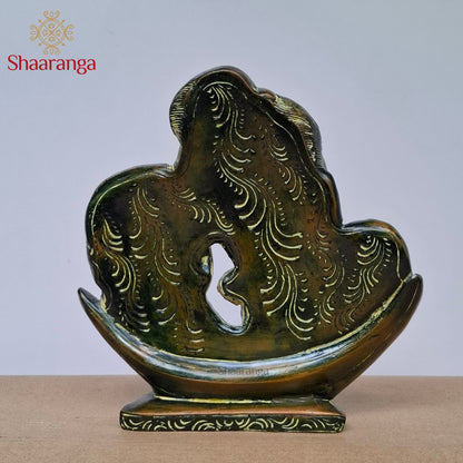 9.5 Inches Brass Antique Finish Lord Shiva Parvati