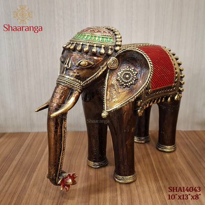 10 Inches Dokra Brass Elephant