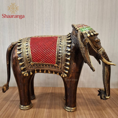 10 Inches Dokra Brass Elephant