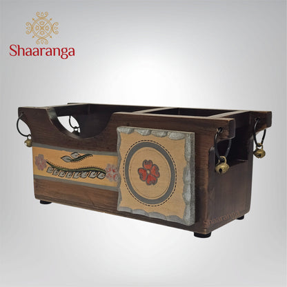 9.5 x 4 Inches Wooden Cutlery Holder