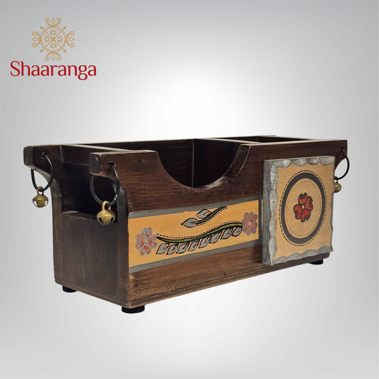 9.5 x 4 Inches Wooden Cutlery Holder