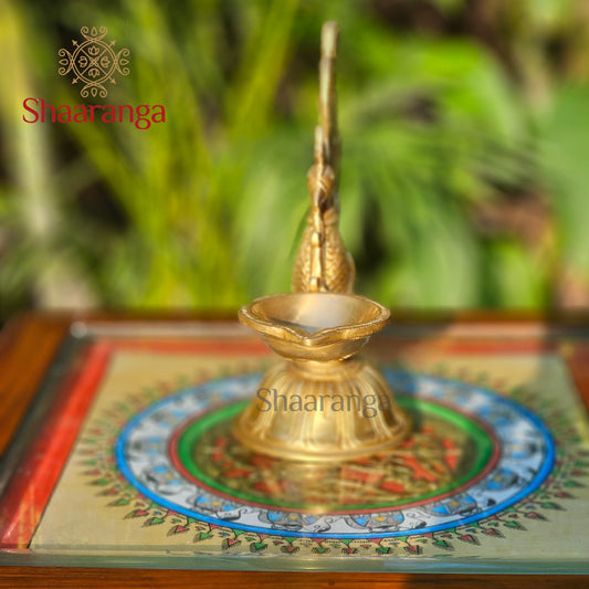 8 Inches Brass Celestial Bird Lamp